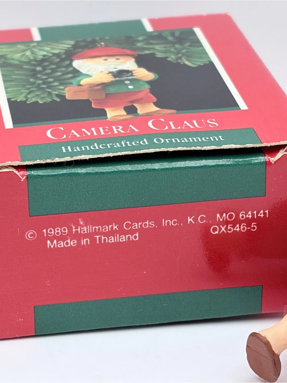 VTG 1989 “Camera Claus” Santa Small Hallmark Ornament with Box